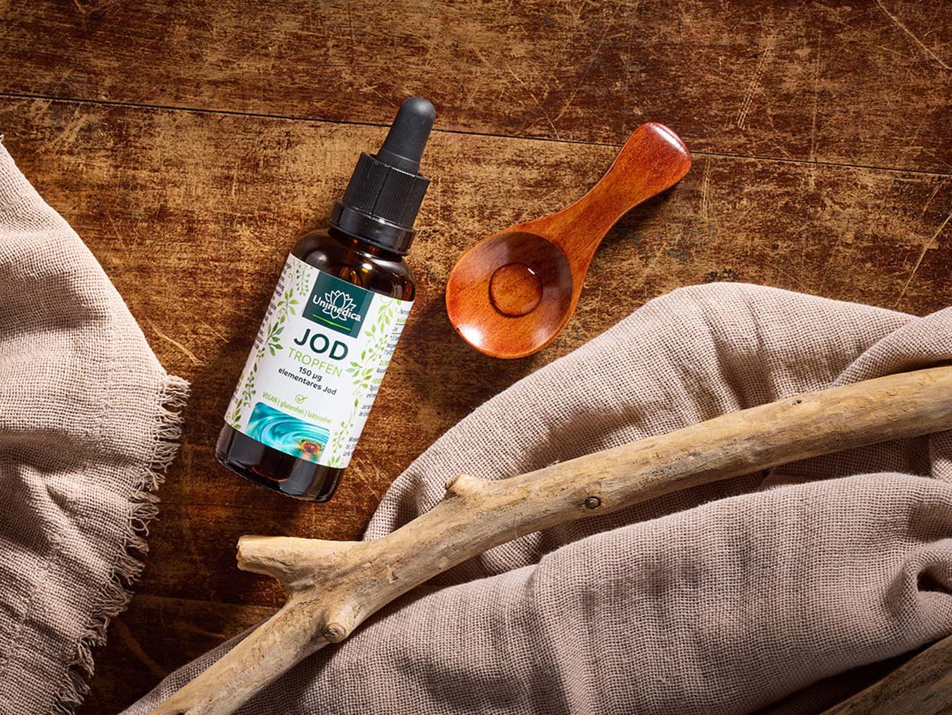 Gouttes d'iode - 150 µg par dose journalière - véganes - 50 ml - par Unimedica